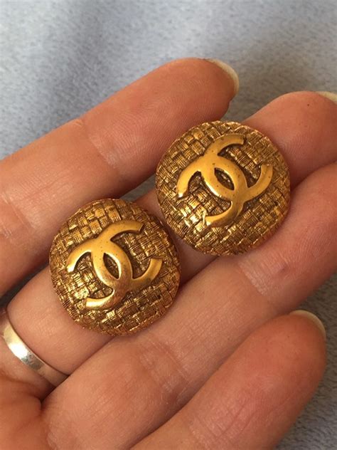 genuine chanel logo earrings|chanel earrings official site.